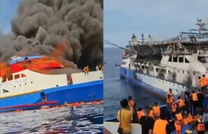 ઈન્ડોનેશિયાની ફેરીમાં મધદરિયે ભીષણ આગ લાગતા 5 લોકોના મોત, આશરે 280ને બચાવવામાં આવ્યાં